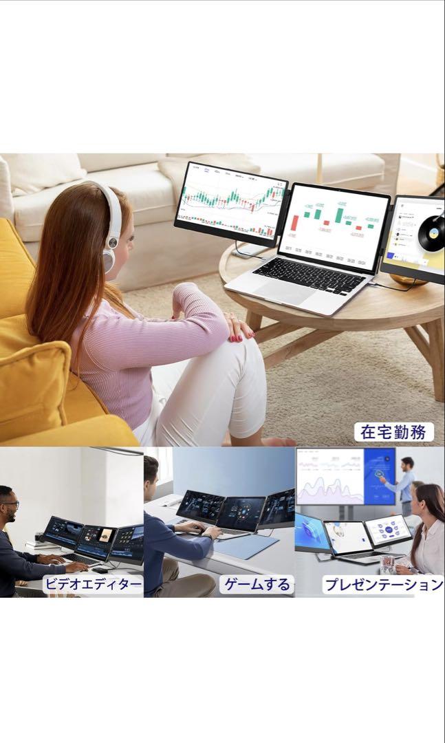 FHD 1080P IPS 3画面モニター 本体　新品同様