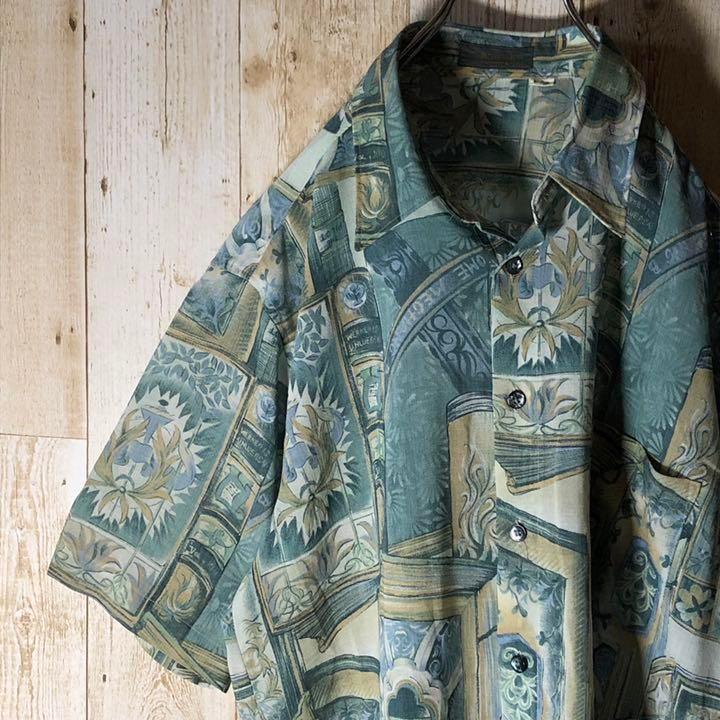 総柄シャツ ポリシャツ テロ感 ヨーロピアン 菅田将暉 古着