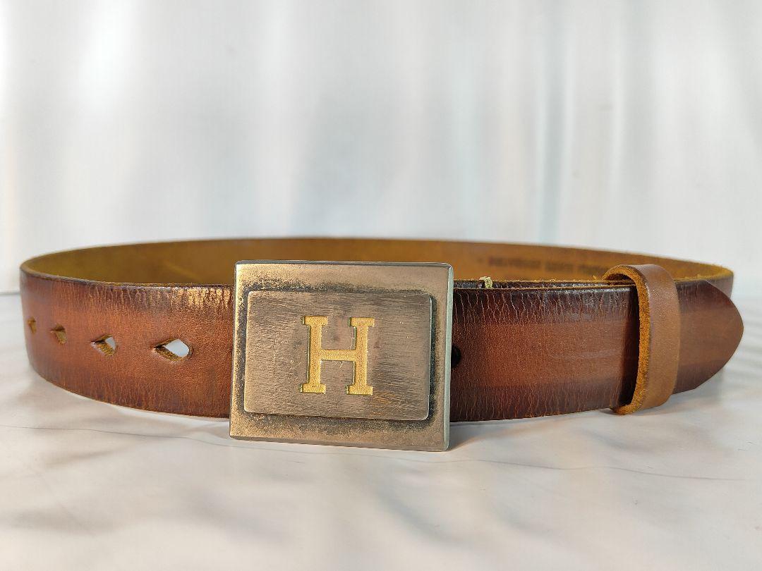 【良品】HRM ハリウッドランチマーケット　高級レザーベルト　本革/真鍮/正規品