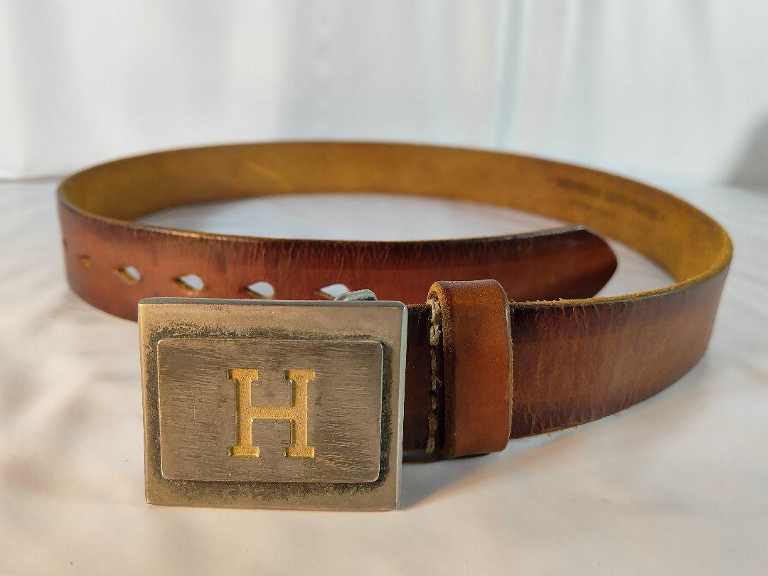 【良品】HRM ハリウッドランチマーケット　高級レザーベルト　本革/真鍮/正規品