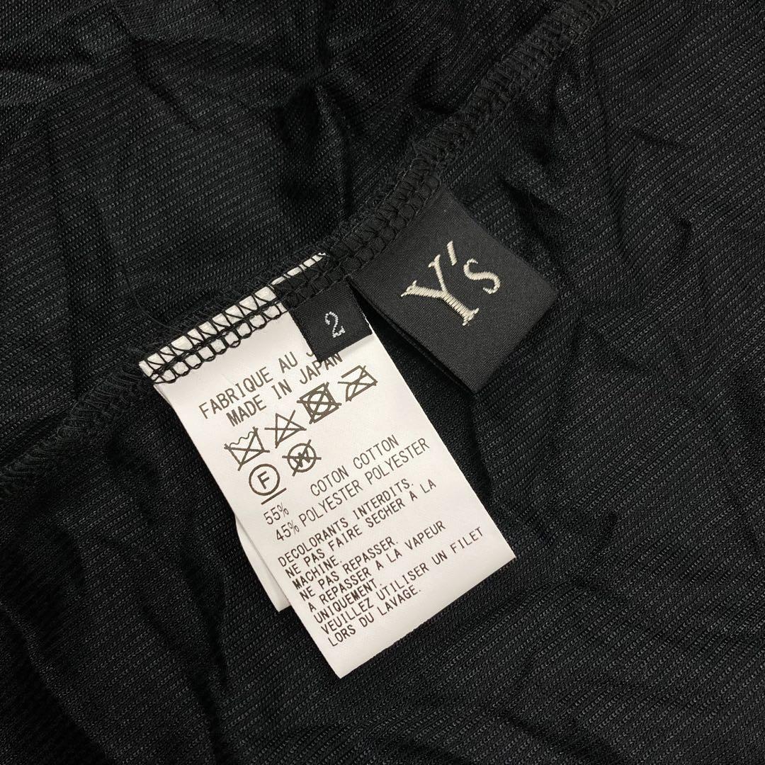 Y's 22SS シワ加工 半袖 ロングジャケット 黒2