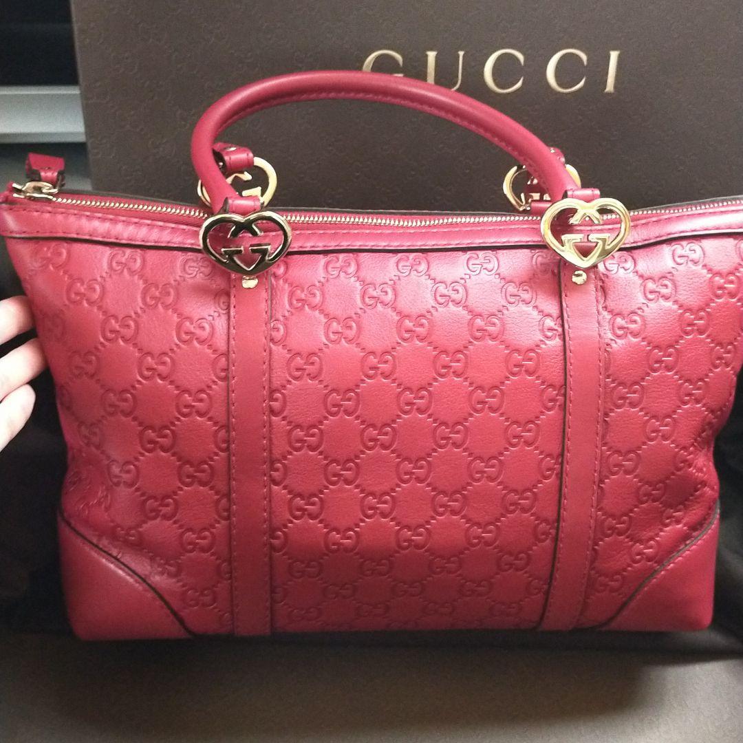 即日発送】 GUCCIトートバッグ☆ ハンドバッグ 税をSALE送料無料 【真贋鑑定済・送料無料】グッチのハンドバッグ・正規品・良品・グッチシマ・高級 ハンドバッグ