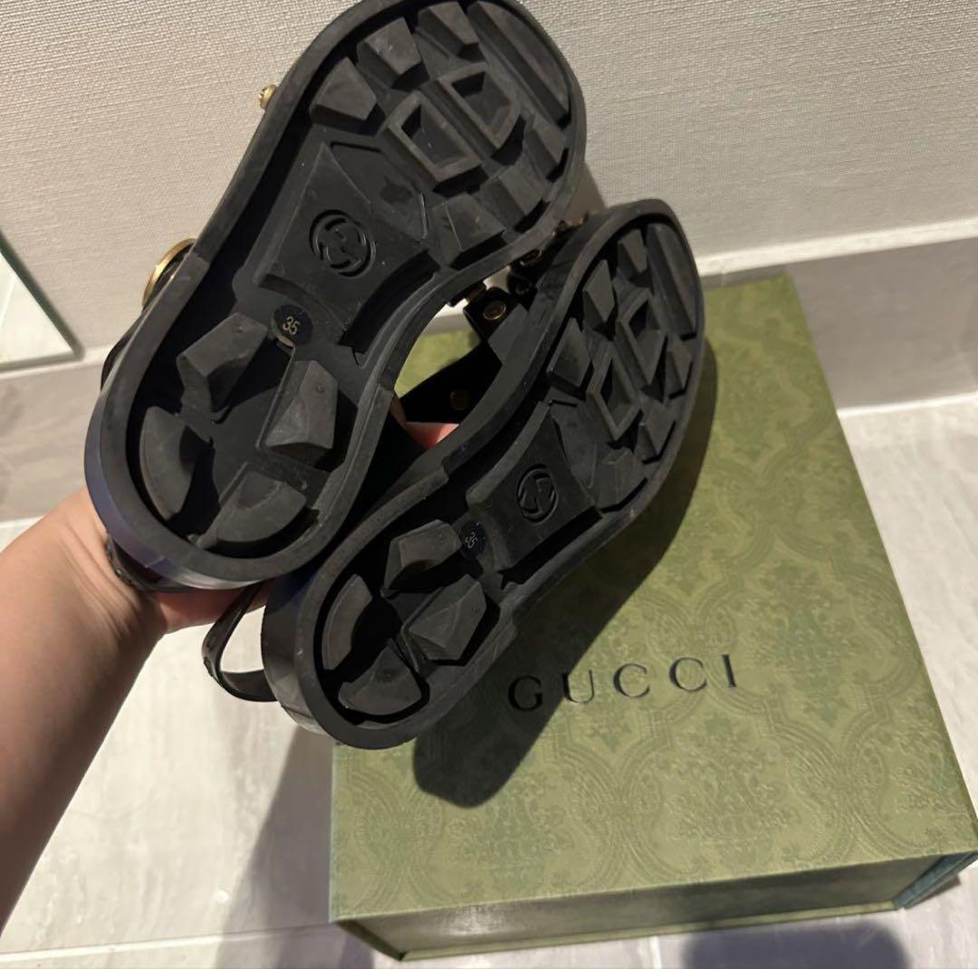 新作★GUCCI*存在感をアピール*クリスタルチェーン サンダル 即発送‼️美品GUCCIグッチ GGクリスタルビジューサンダル35