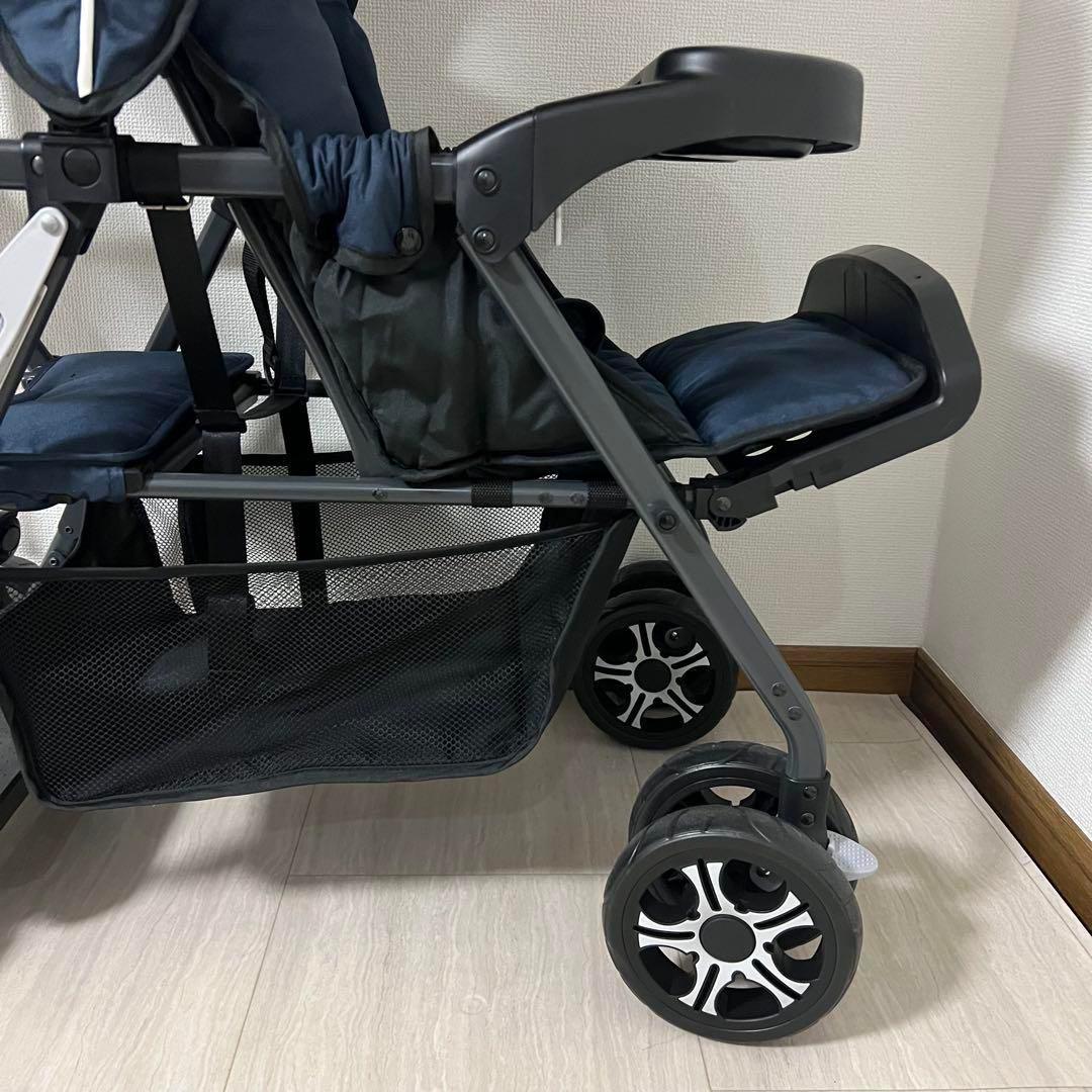 【極美品】カトージ 2人でゴー 縦型 スリム 2人乗り 人気ベビーカー ネイビー 極美品】カトージ 2人でゴー 縦型 スリム 2人乗り 人気ベビーカー