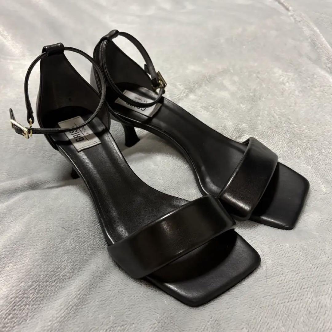 【美品】GRISE アンクルストラップサンダル 黒 24.0cm