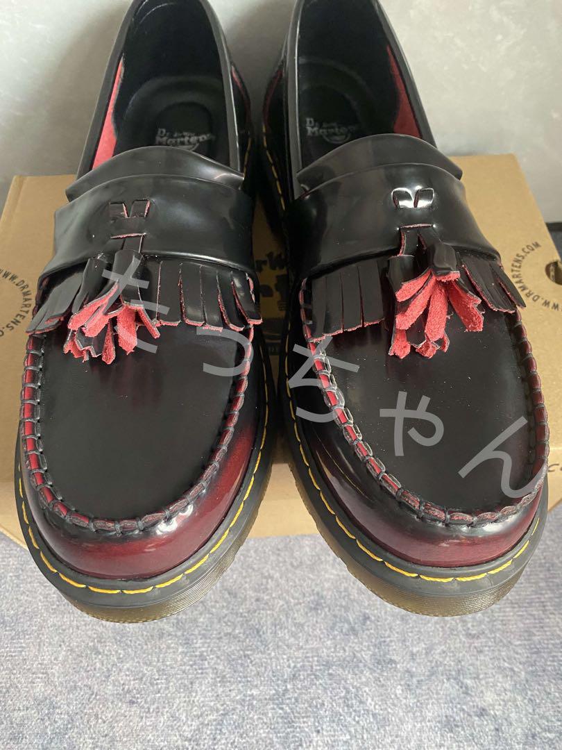 Dr. Martens フリンジ付きローファー 黒赤 26cm ハル Dr. Martens フリンジ付きローファー 黒赤 26cm