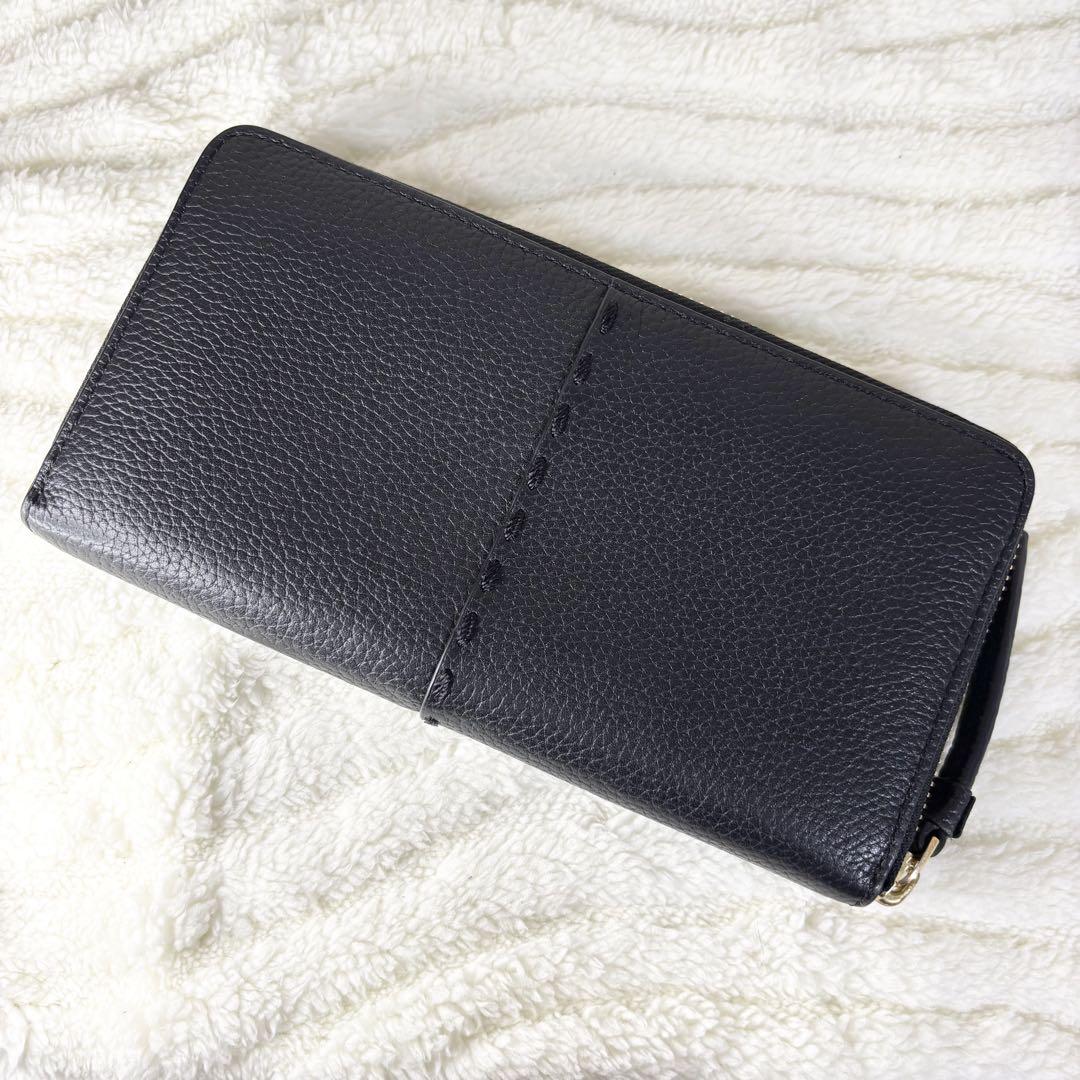 【TORY BURCH】トリーバーチ 美品 長財布 マックグロー シボ革 黒