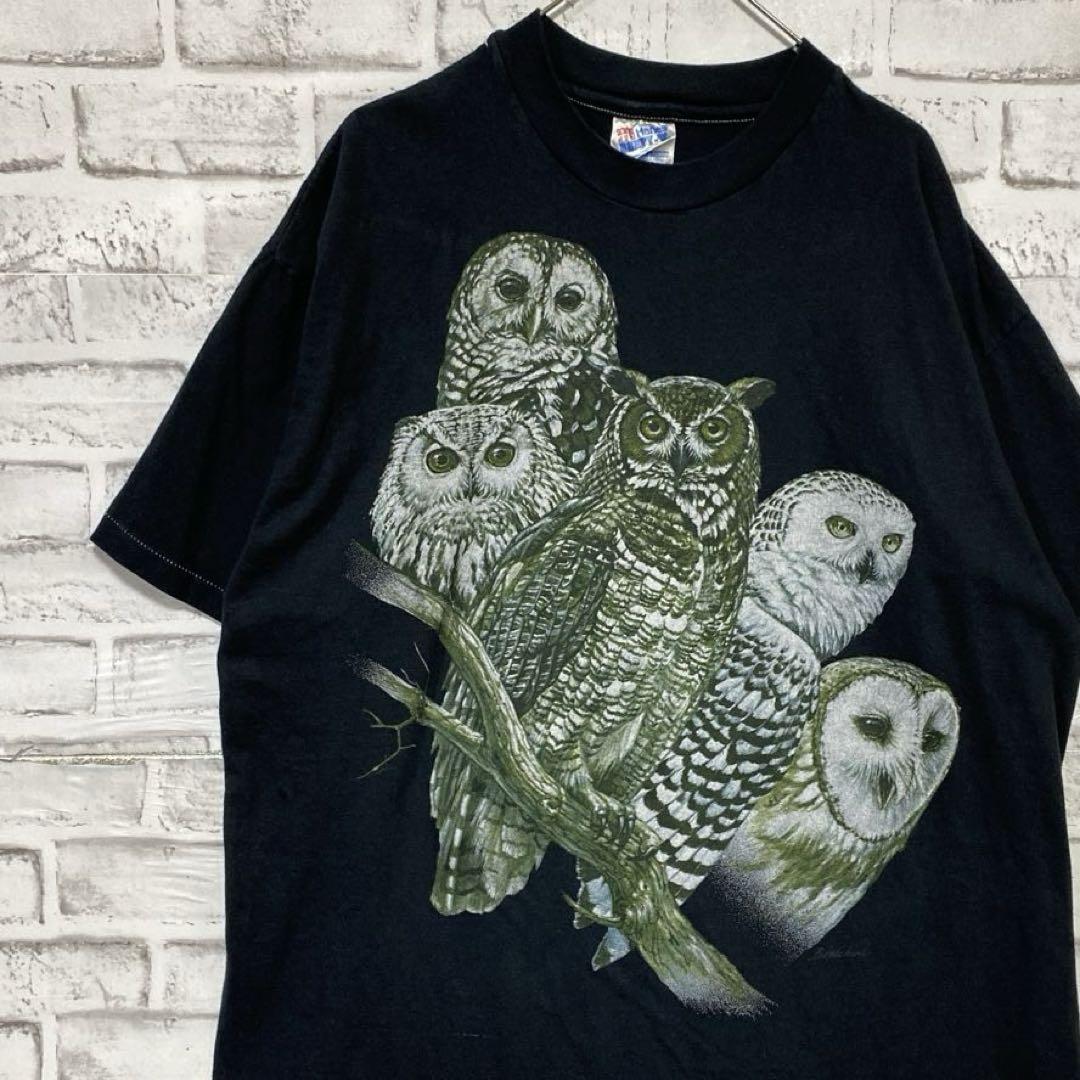USA製90sヴィンテージTシャツ！シングルステッチ　ブラック半袖古着XL 25