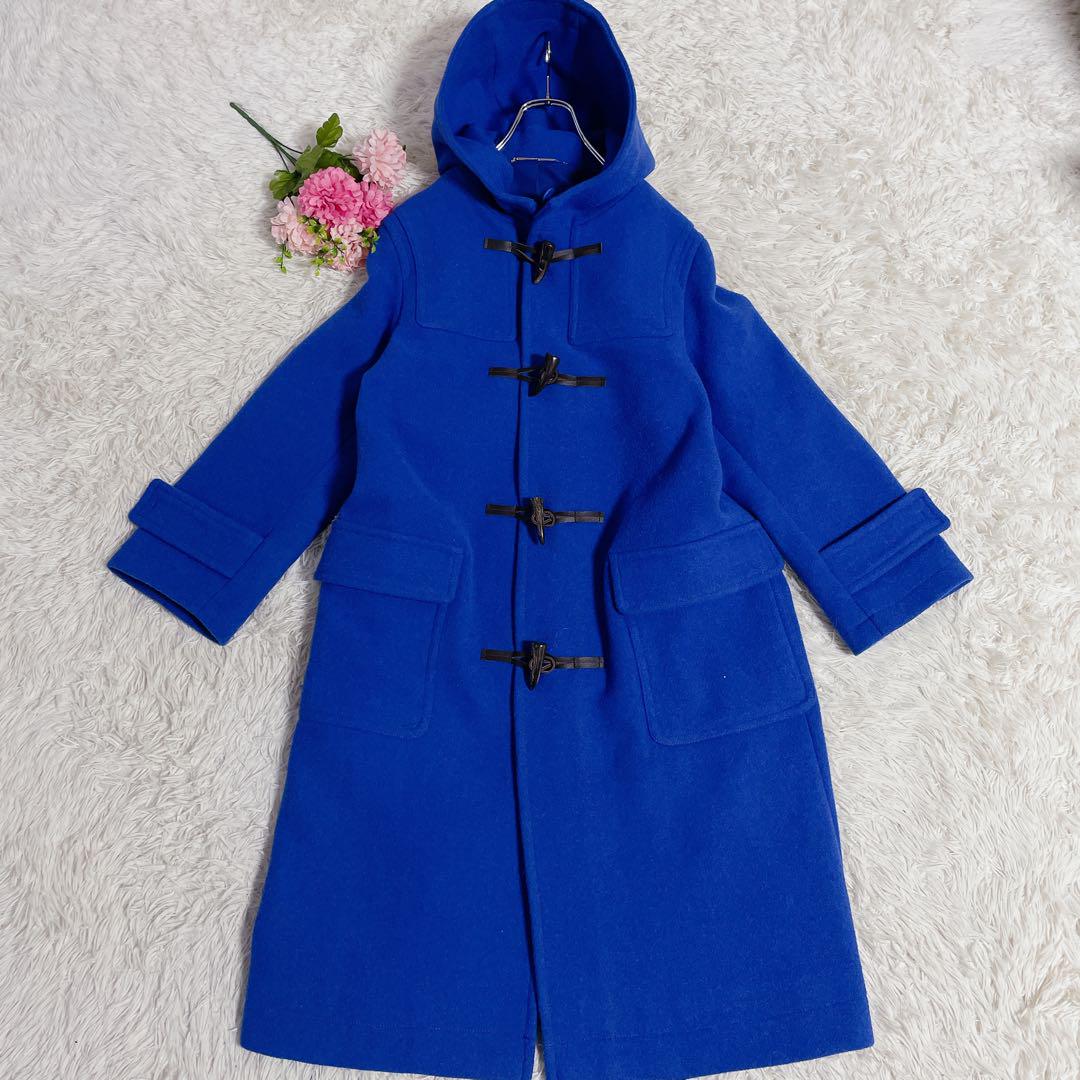 【美品】ミラオーウェン ブルー ロングダッフルコート トグル ビッグシルエット