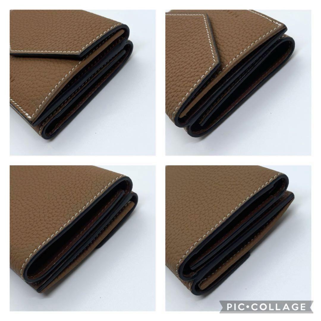 美品 ボナベンチュラ 三つ折り財布 トリフォールド ライトブラウン