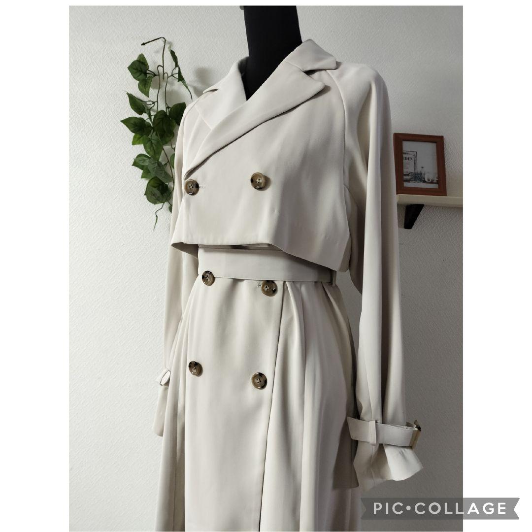 【新品】マーキュリーデュオ 3wayトレンチコート　ジレジャケット　オフ白 新品】マーキュリーデュオ 3wayトレンチコート ジレジャケット