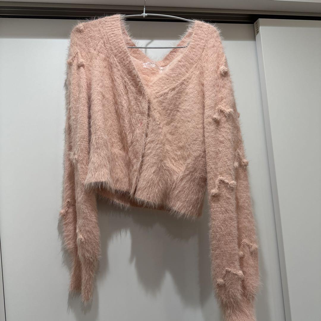 shaggy cherry cardigan
