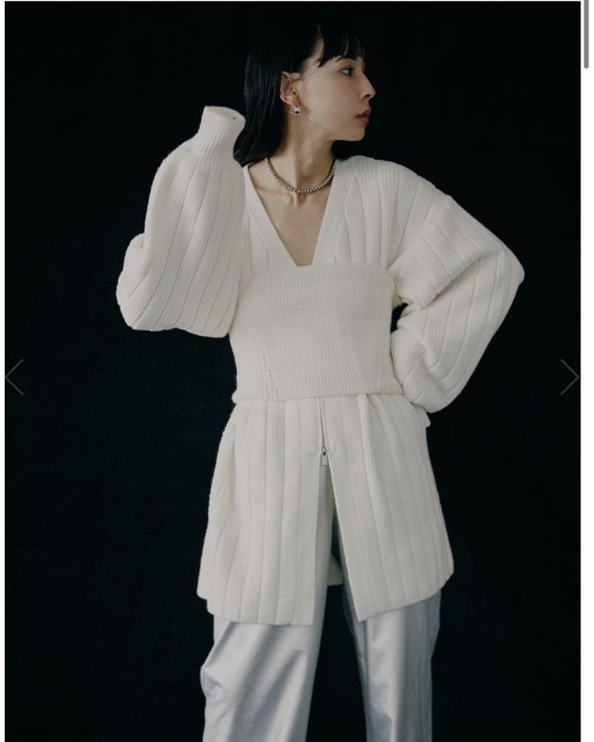 トップス UND BUSTIER LAYERED KNIT CARDIGAN
