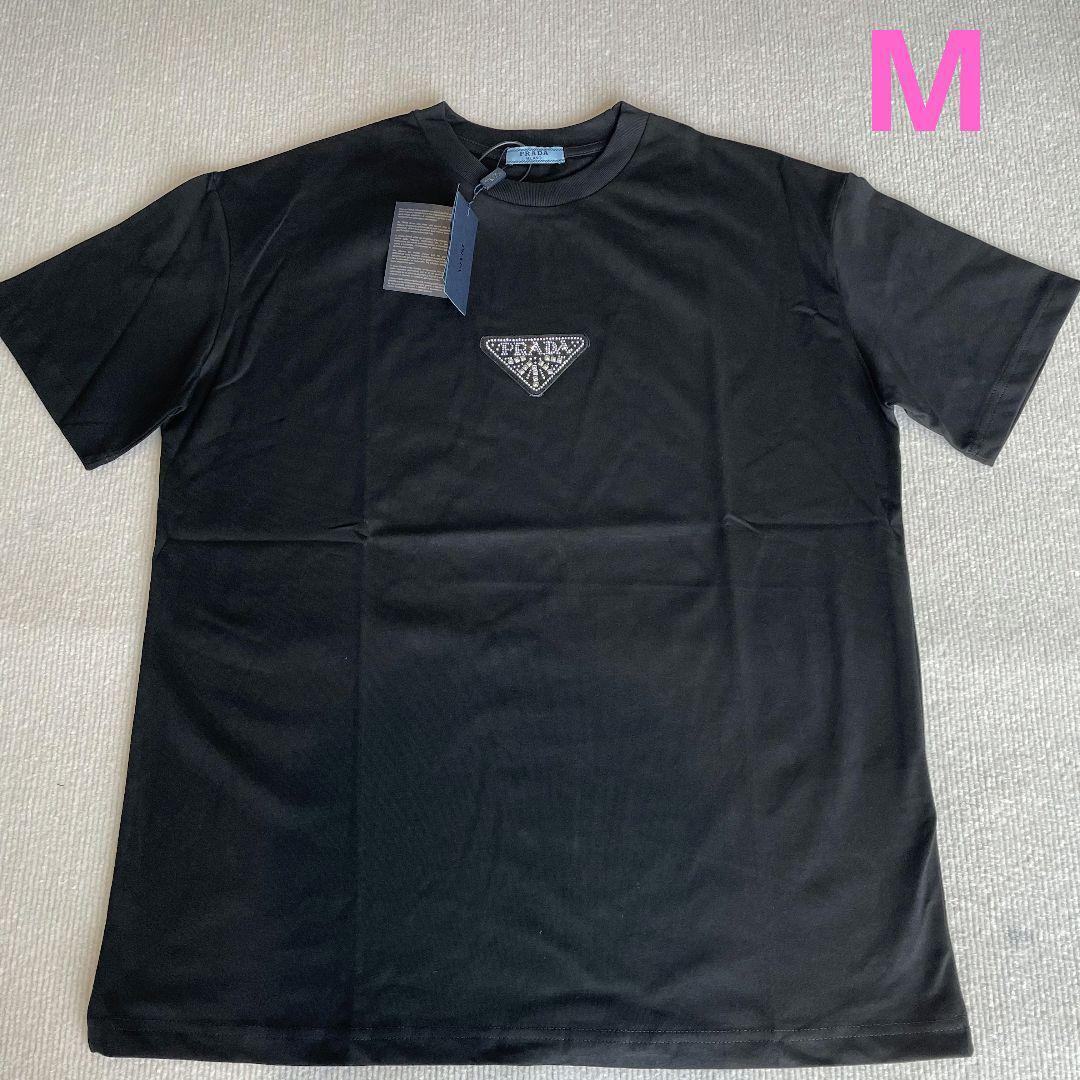 PRADA プラダ 三角プレート ロゴ ブラック Tシャツ Mサイズ