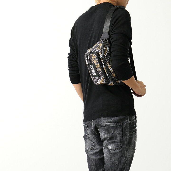 VERSACE JEANS COUTURE ボディバッグ ブラック レザー