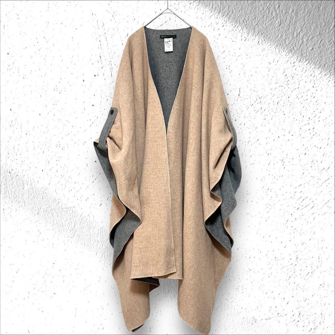 美品✨noble ノーブル　ポンチョ　ケープコート　羽織り　ウール　リバーシブル