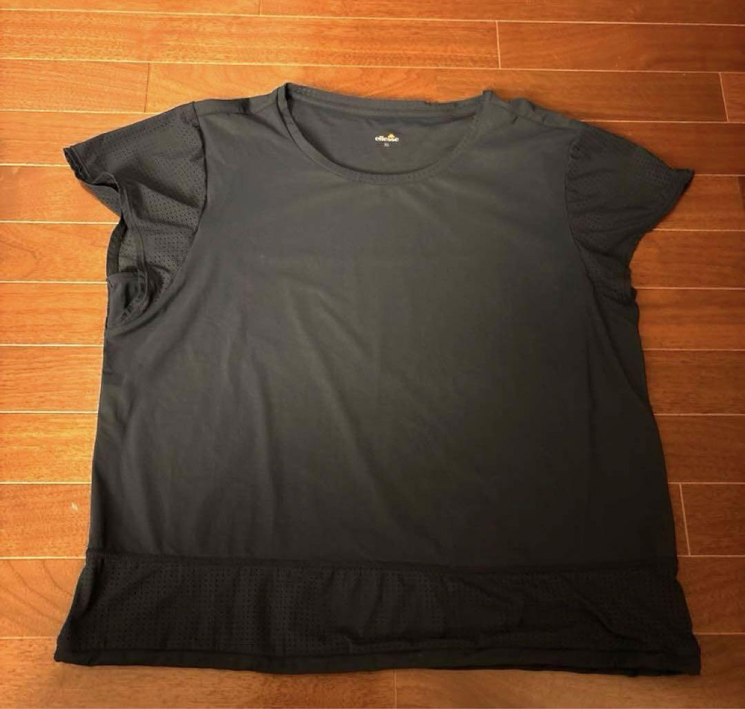 ellesse メンズ　テニスウェア上下セット　ブラック　グレー　L ellesse テニスウェア セットアップ - メルカリ