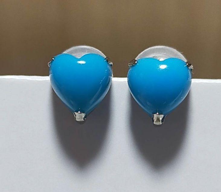 pt900 ターコイズ ハートピアス 1.2ct