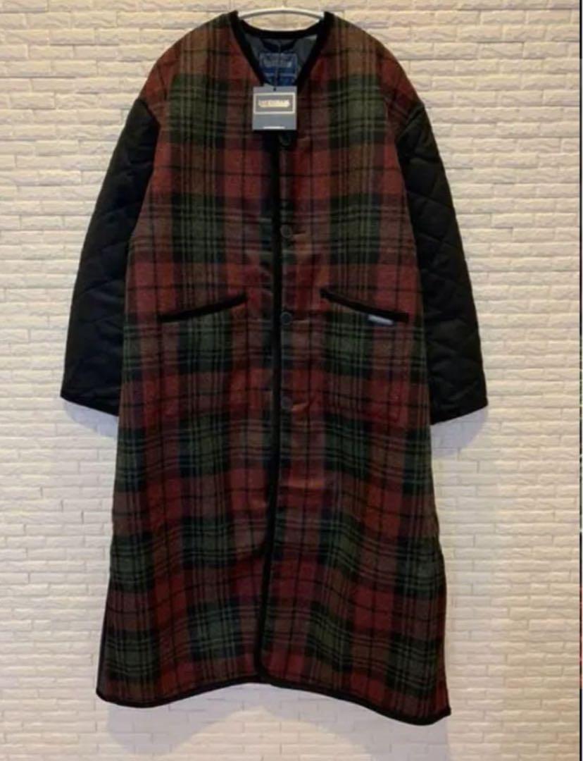 身幅60☆新品 ラベンハム タータンチェック ロングコート オーバーサイズ