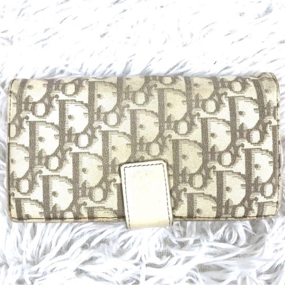 魅力の Christian メルカリ - 花柄刺繍 長財布 サドル トロッター Dior 小物