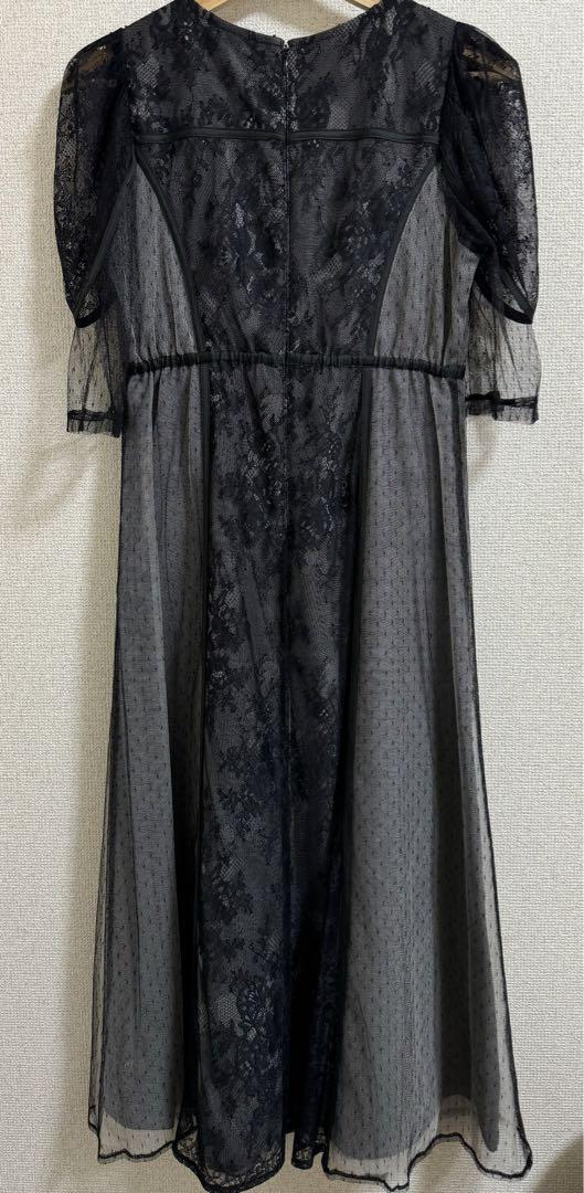 スーツ・フォーマル・ドレス andresd lace dot tulle layered dress