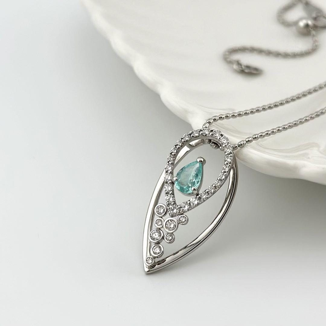 PT　パライバトルマリン　0.51ｃｔ　ダイヤモンド　0.59ｃｔ　天然石