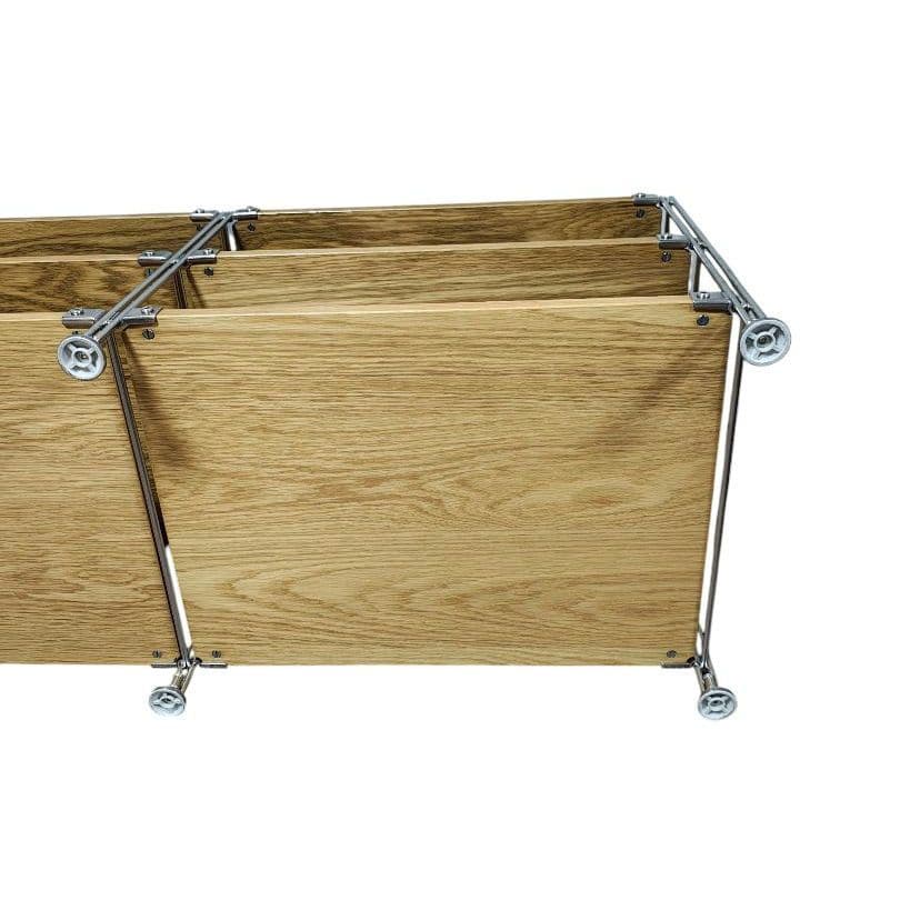 ステンレスユニットシェルフ オーク材無印