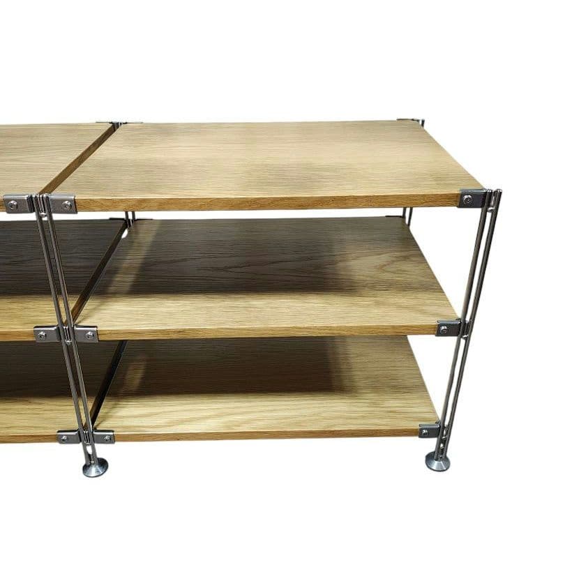 ステンレスユニットシェルフ オーク材無印