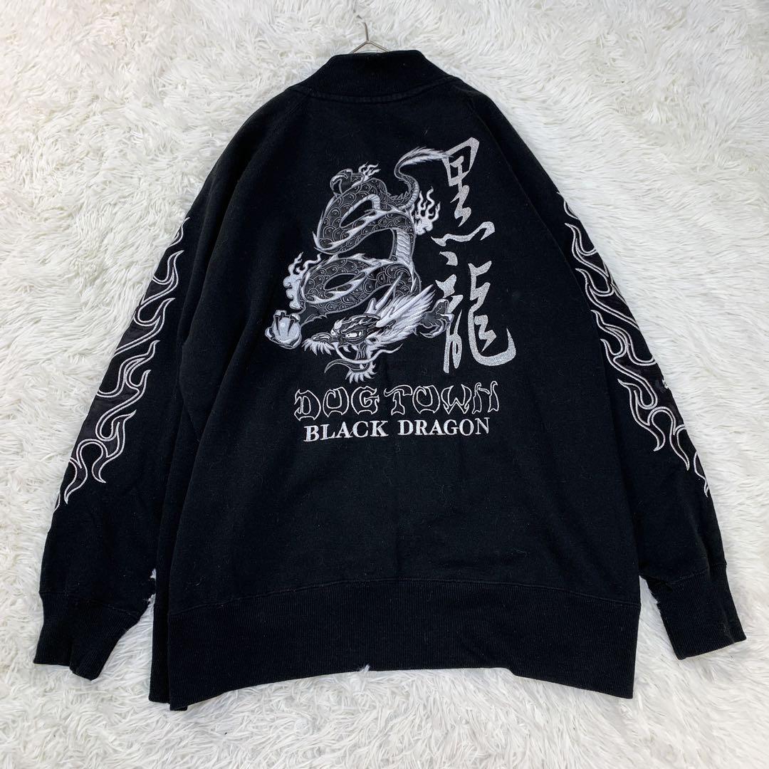DOG TOWN ドッグタウン スカジャン 黒龍 刺繍 ブラック XL