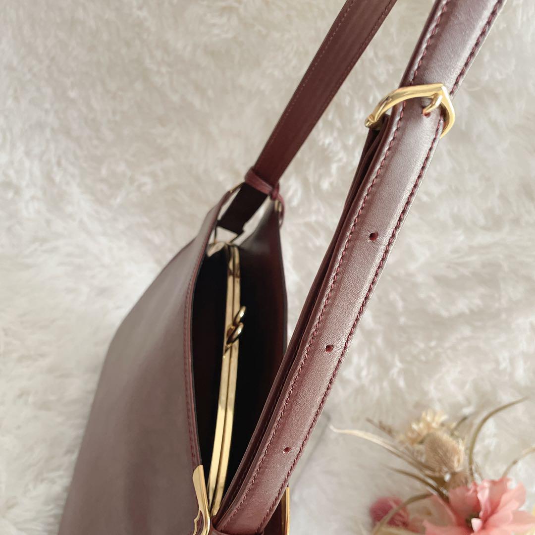 美品⭐︎ Cartier マストライン がま口 ボルドー ショルダーバッグ