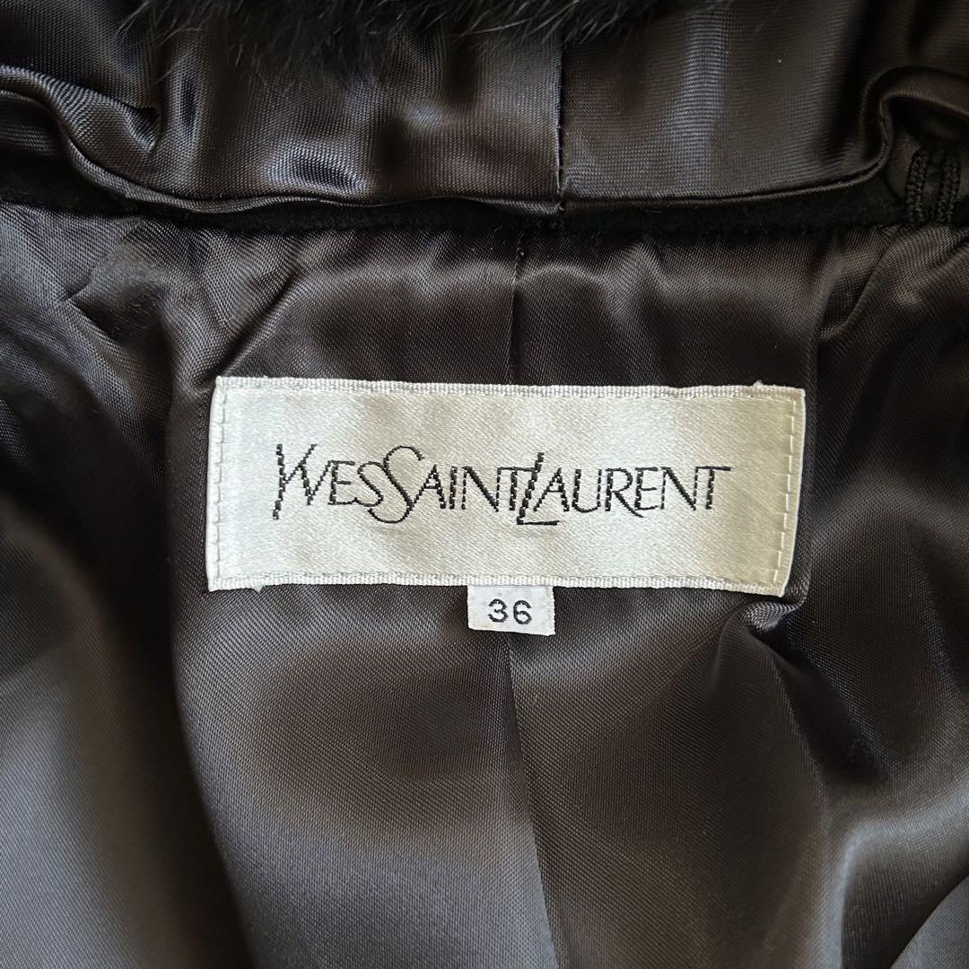 Yves Saint Lauren カシミア100% ファーコート フォックス Yves Saint Lauren カシミア100% ファーコート フォックス