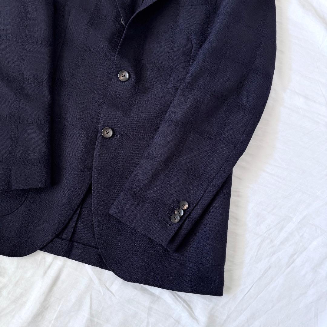 美品 LARDINI ジャケット メンズ 48 ネイビー 3つボタン ビジネス