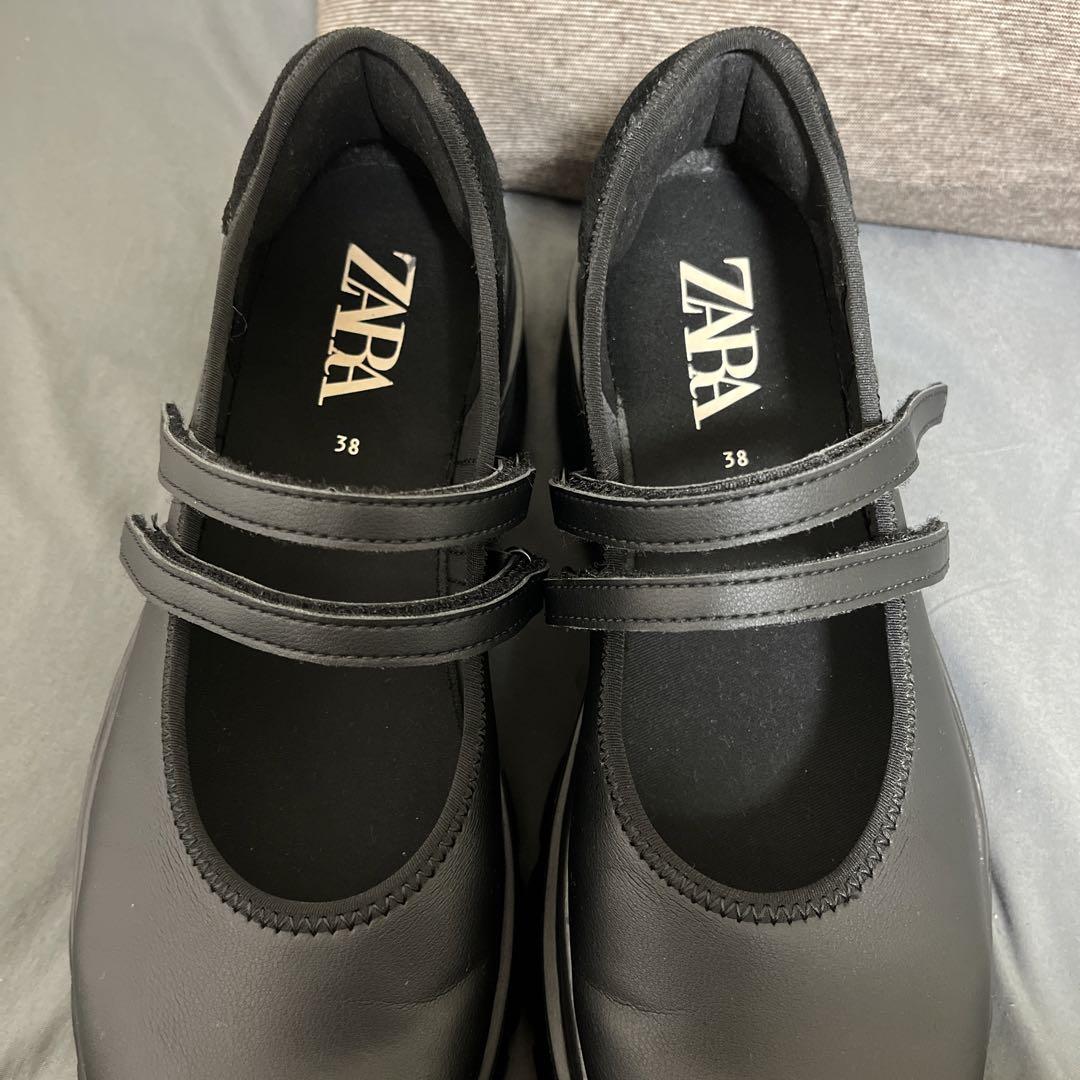 ZARA ザラ バレエ フラット スニーカー ブラック 38