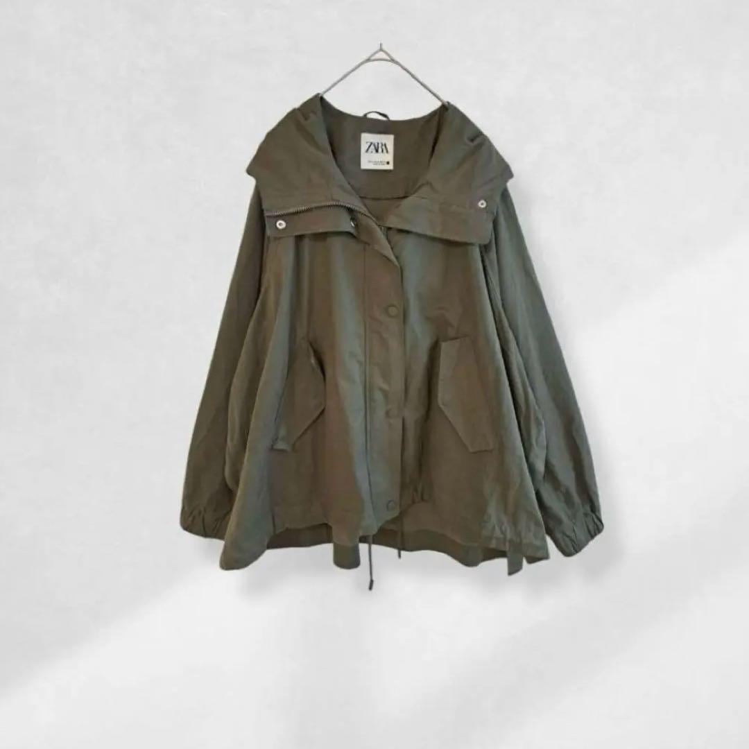 T45 ZARA ザラ 【M】マウンテンパーカー　ジャケット　ミリタリー　カーキ