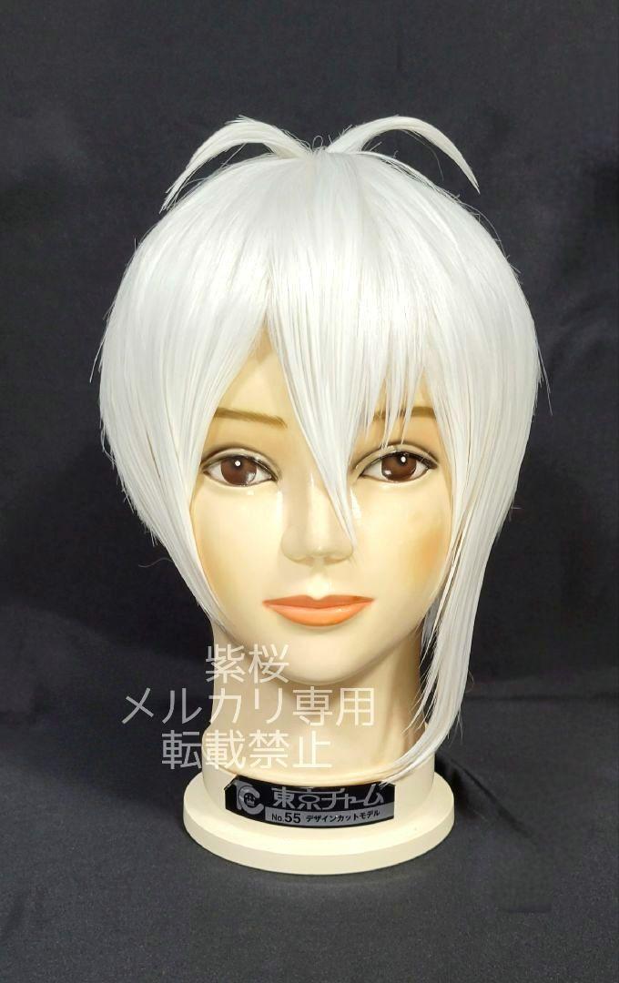 【新品/即日発送】刀剣乱舞 三日月宗近 風 白 ウィッグ セット済 コスプレコスプレ