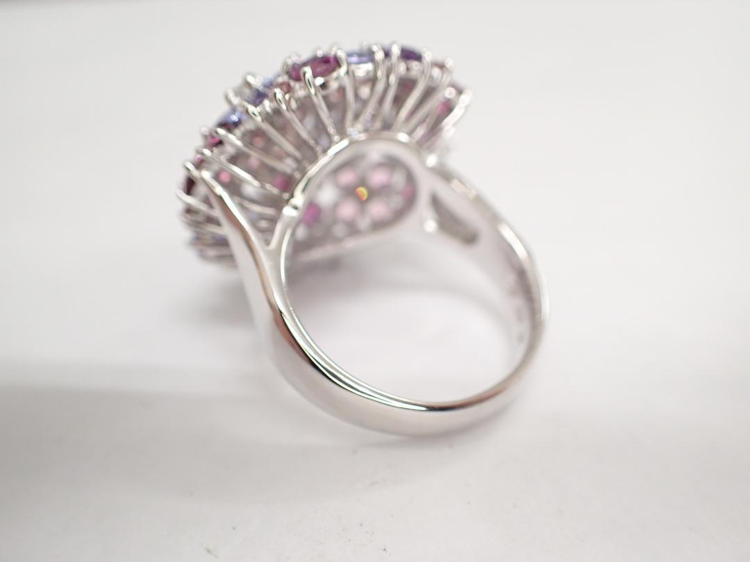 9/美品 ポンテヴェキオ K18WG カラーストーン計5.20ct リング 指輪