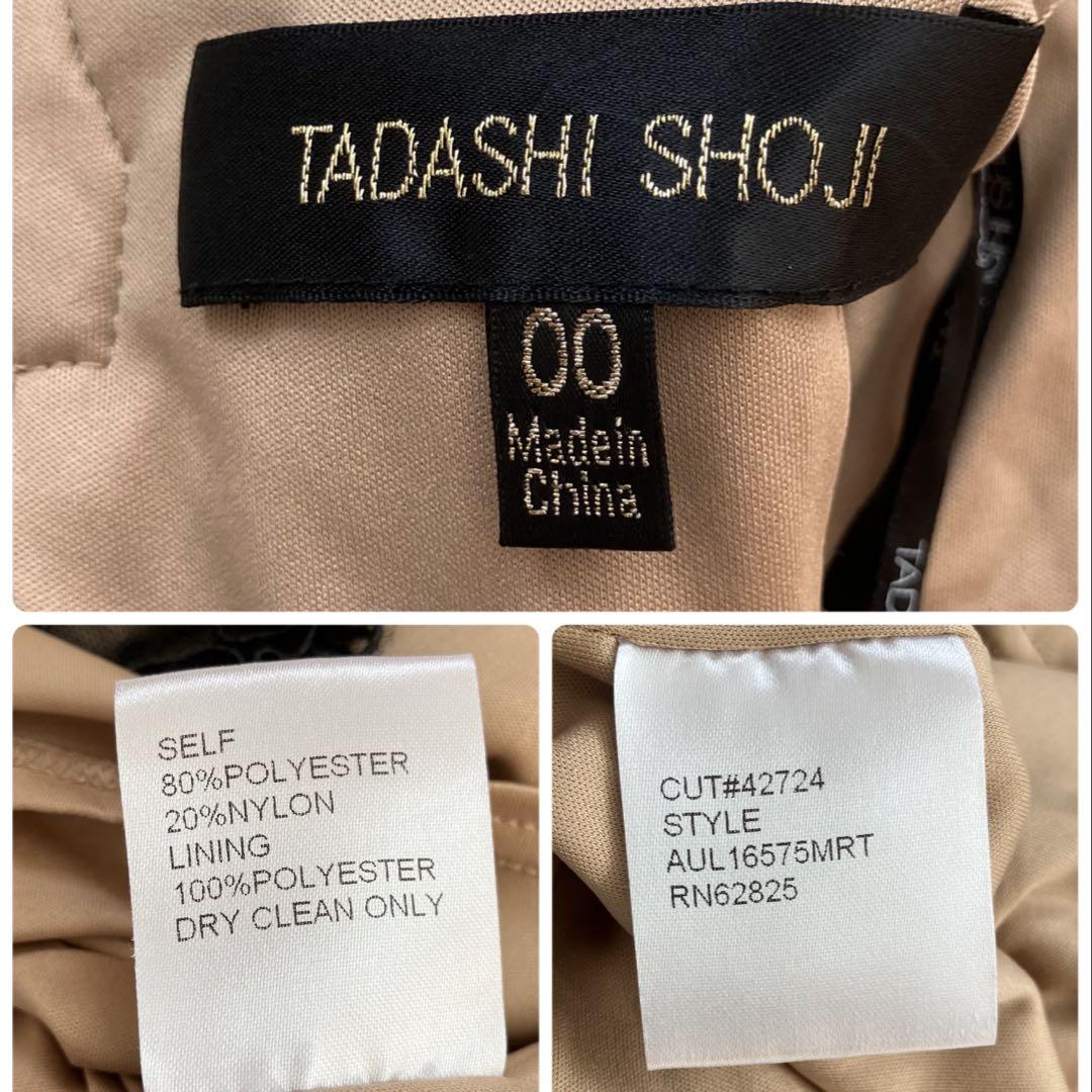TADASHI SHOJI フラワードレス サイズ0 TADASHI SHOJI - タダシショージ ブラック花刺繍フリルタイト