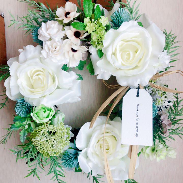 セール開催中 *大きな白薔薇リース* セール開催中 *大きな白薔薇リース*