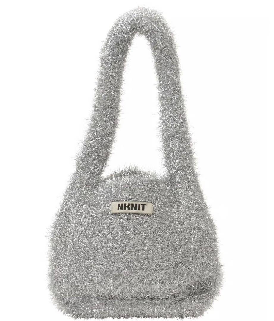 <新品未使用品>NKNIT hand bag ハンドバッグ キラキラ シルバー