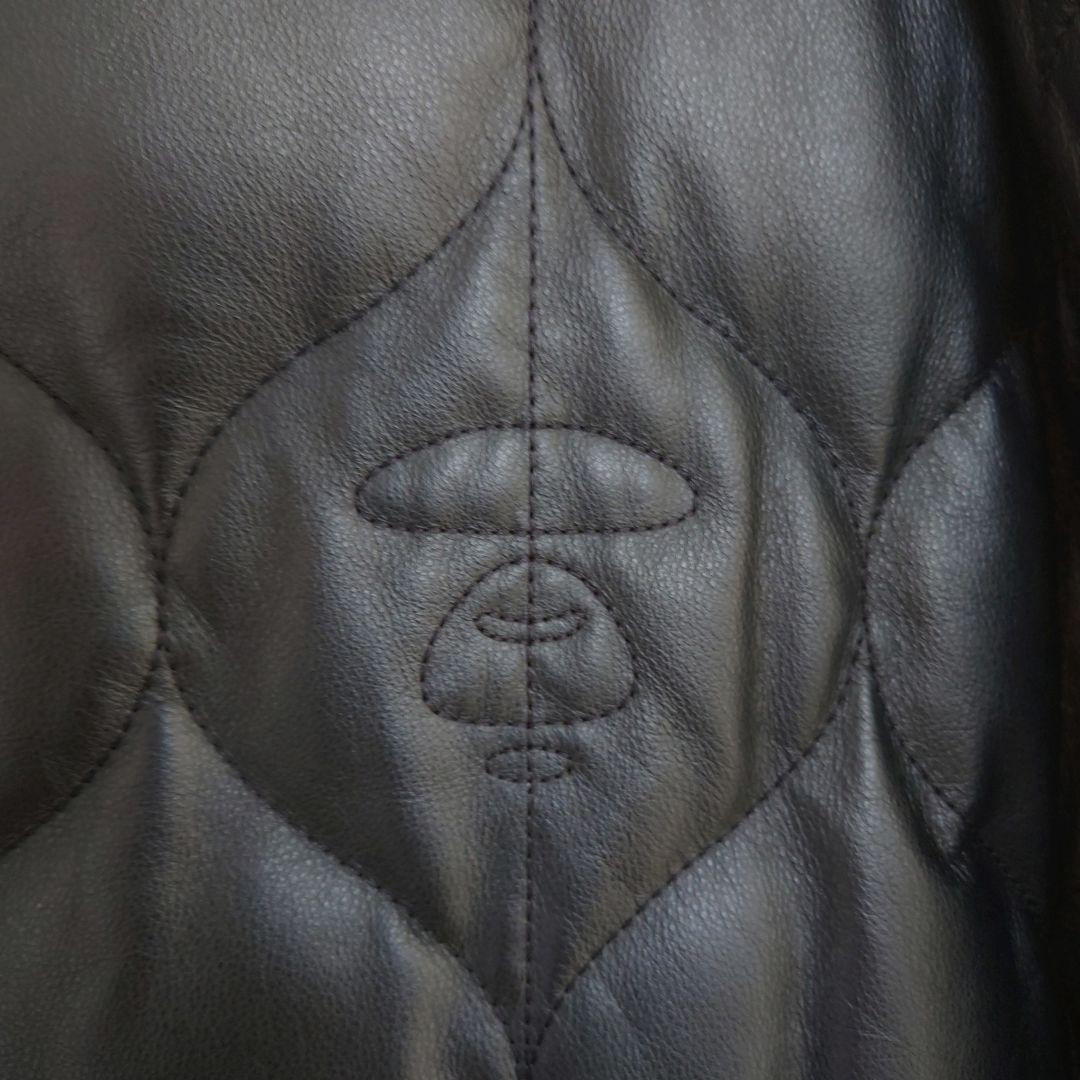 【nmzmi】古着 A BATHING APE 初期 レザーキルティング