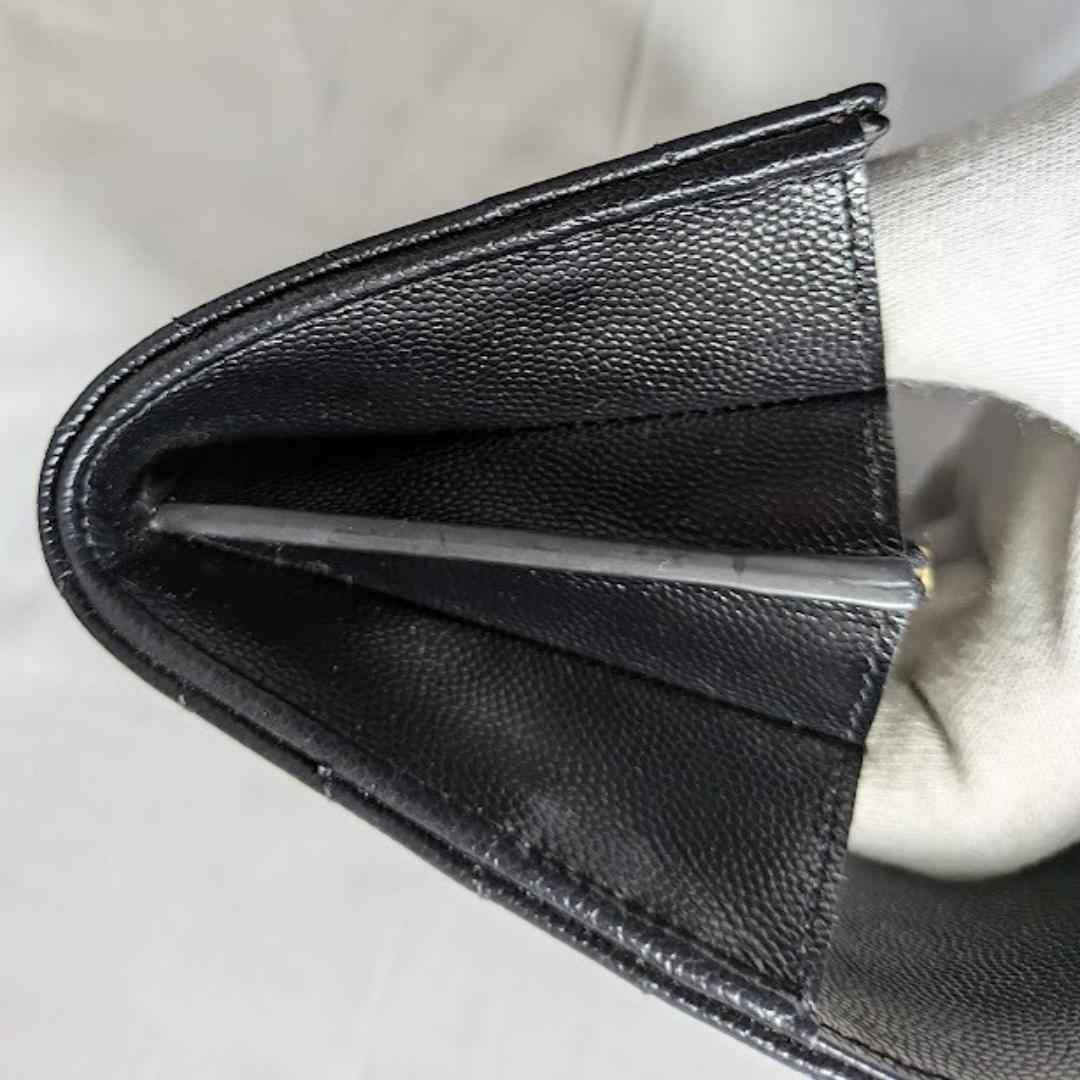 【極美品】サンローラン 長財布 カサンドラ キャビアスキン 黒 レザー 極美✨サンローラン 長財布 キャビアスキン YSL カサンドラ