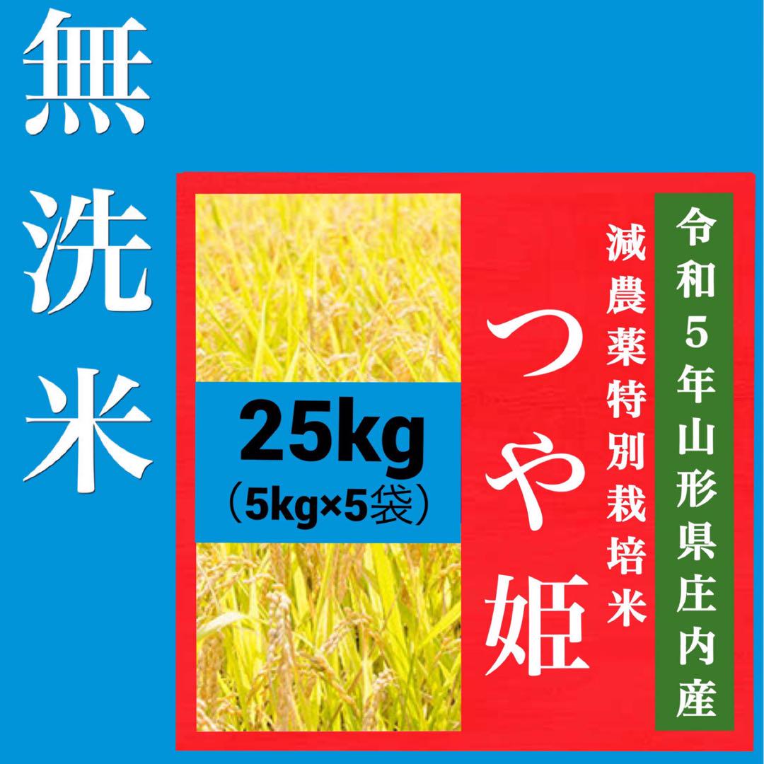 ✨令和5年産✨山形県庄内産✨無洗米　つや姫✨25kg✨