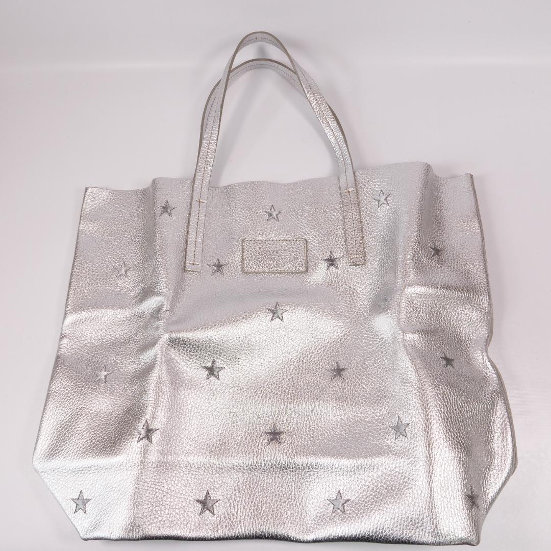 極美品✨ヌールドナテラルッキ トートバッグ ハンドバッグ オールレザー シルバー