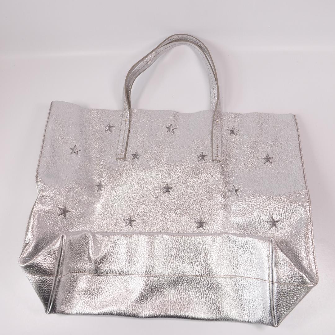極美品✨ヌールドナテラルッキ トートバッグ ハンドバッグ オールレザー シルバー