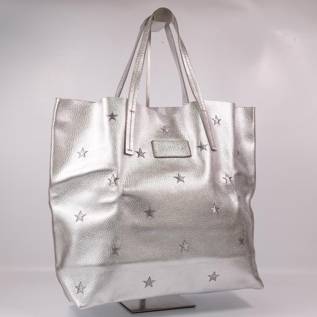 極美品✨ヌールドナテラルッキ トートバッグ ハンドバッグ オールレザー シルバー