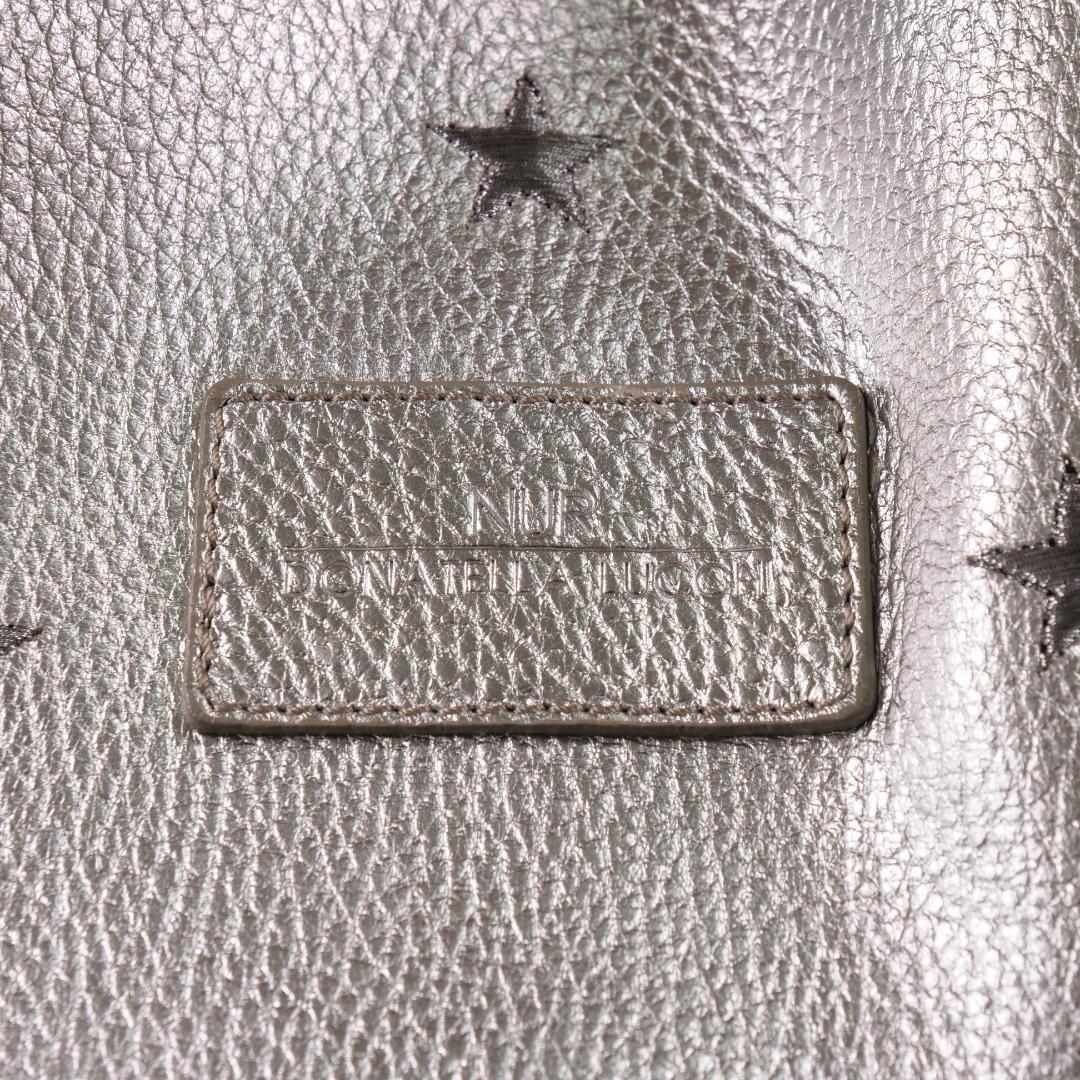 極美品✨ヌールドナテラルッキ トートバッグ ハンドバッグ オールレザー シルバー