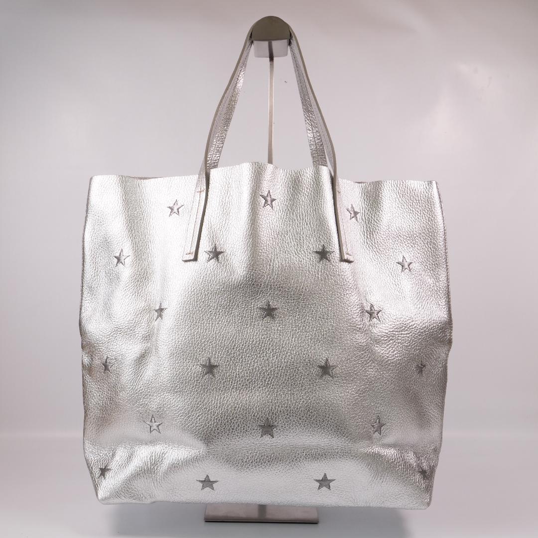 極美品✨ヌールドナテラルッキ トートバッグ ハンドバッグ オールレザー シルバー