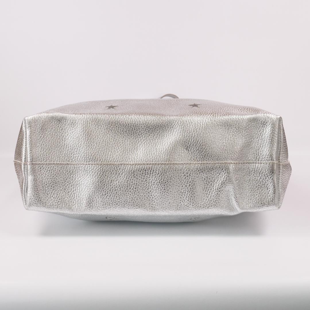極美品✨ヌールドナテラルッキ トートバッグ ハンドバッグ オールレザー シルバー