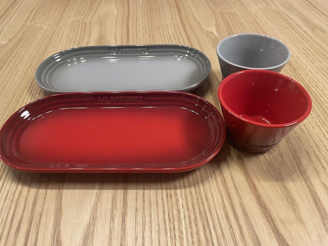 ル・クルーゼ 食器セット(赤・グレー)