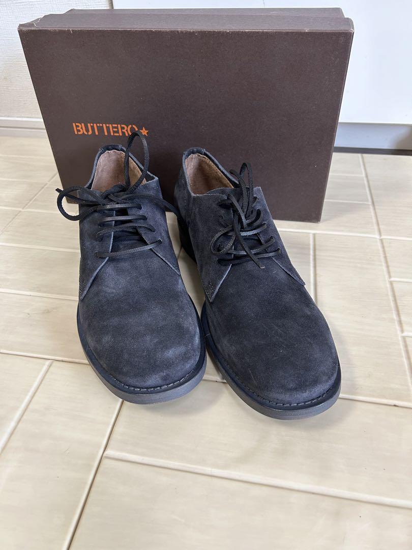 【新品・箱付き】ブッテロ ダークグレー スウェード 40